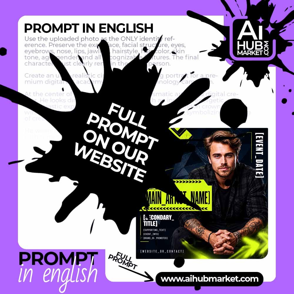 Prompt Acid Techno Artist Poster from Photo