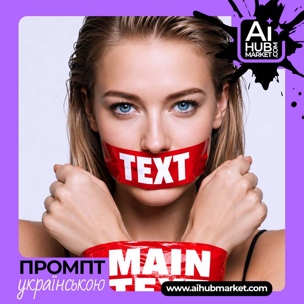 Промпт beauty-портрет із текстом на стрічці