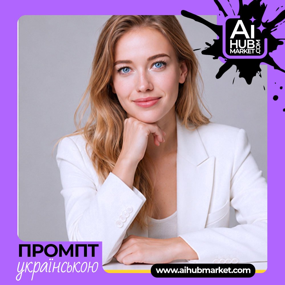 Промпт Білий Бізнес Костюм Леді