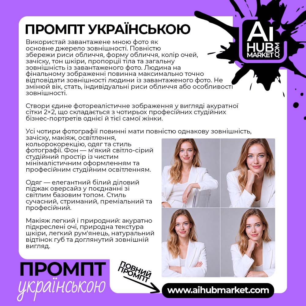 Промпт Білий Бізнес Костюм Леді