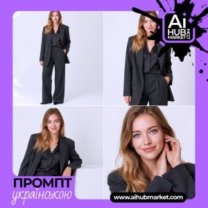 Жінка в бізнес-костюмі позує для фотографії