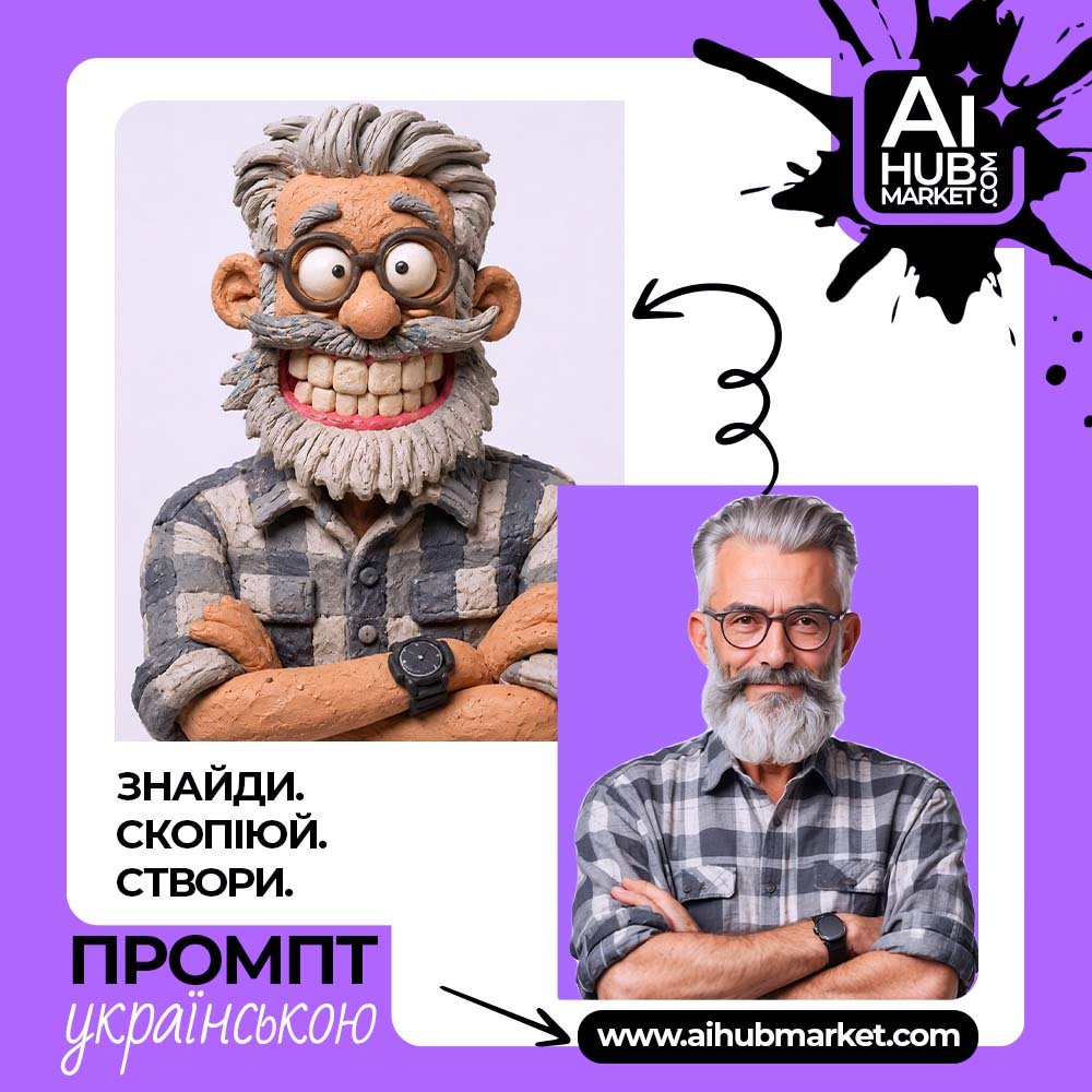 Промпт Божевільний Пластиліновий Дідусь