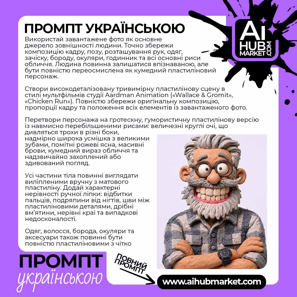 Промпт Божевільний Пластиліновий Дідусь