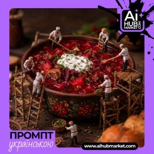 Сцена приготування борщу з мініатюрами