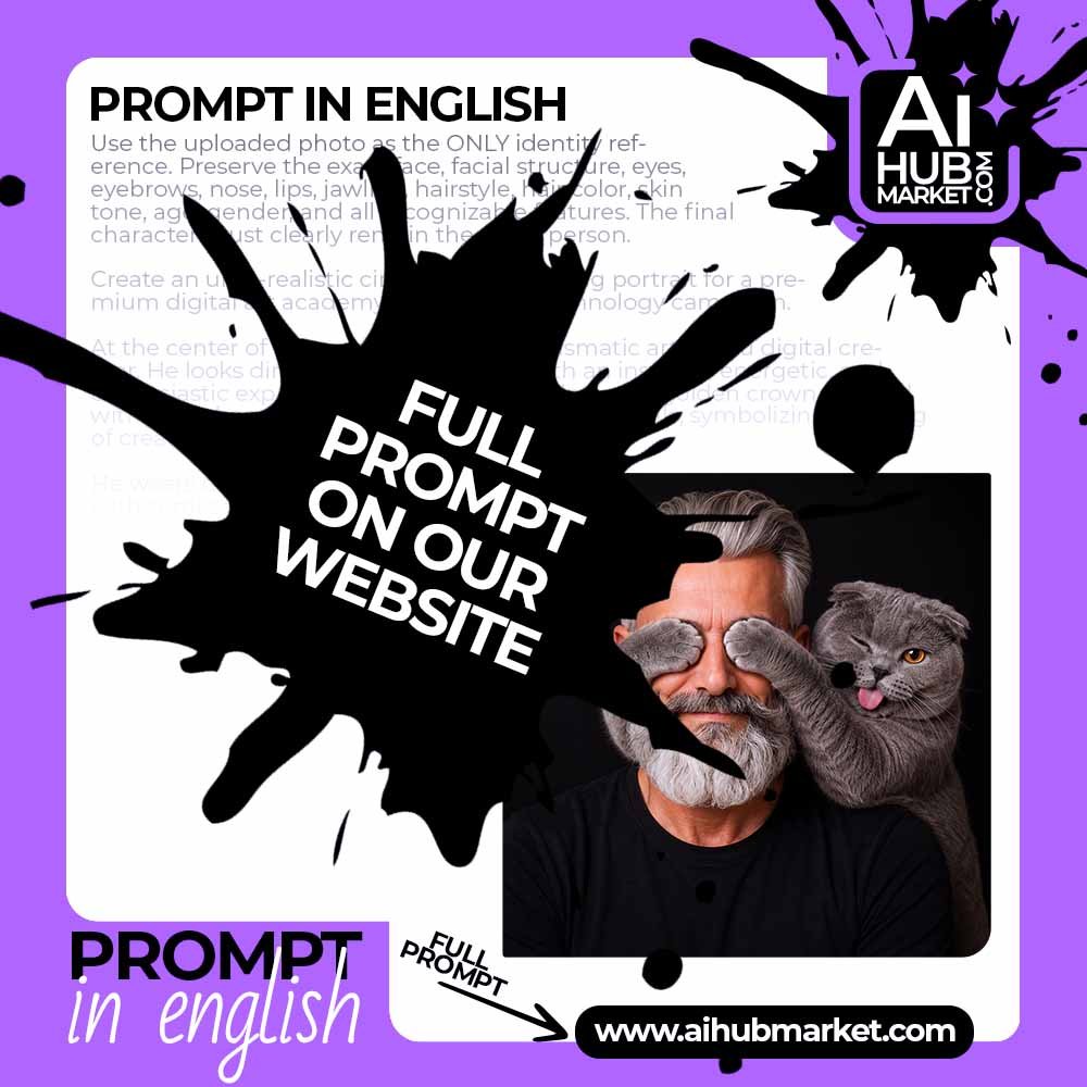 Prompt Cat Covers Eyes Portrait from Photo