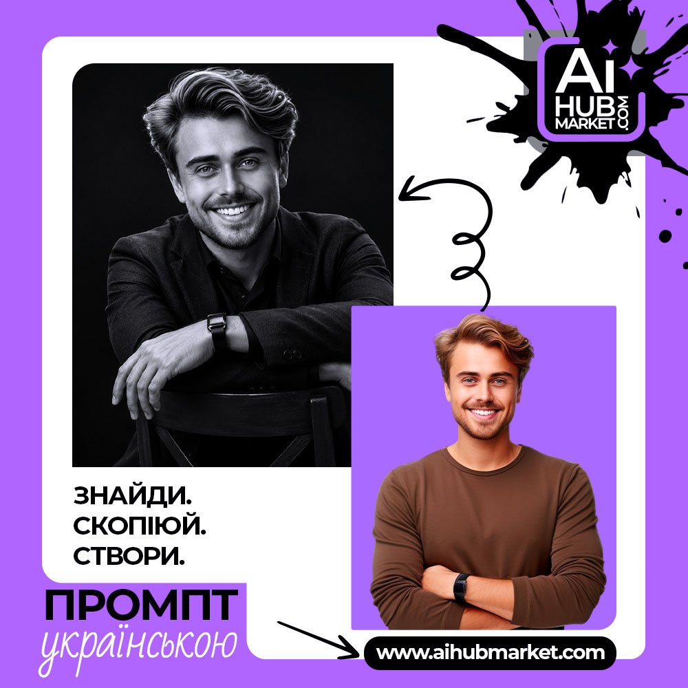 Промпт Чорно-Білий Портрет