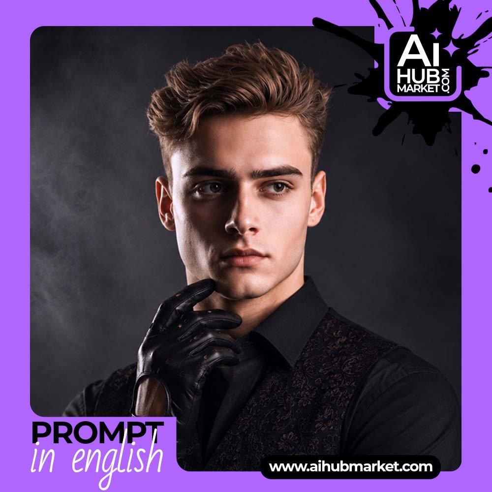 Prompt Cinematic Men’s Portrait in Dark Tones