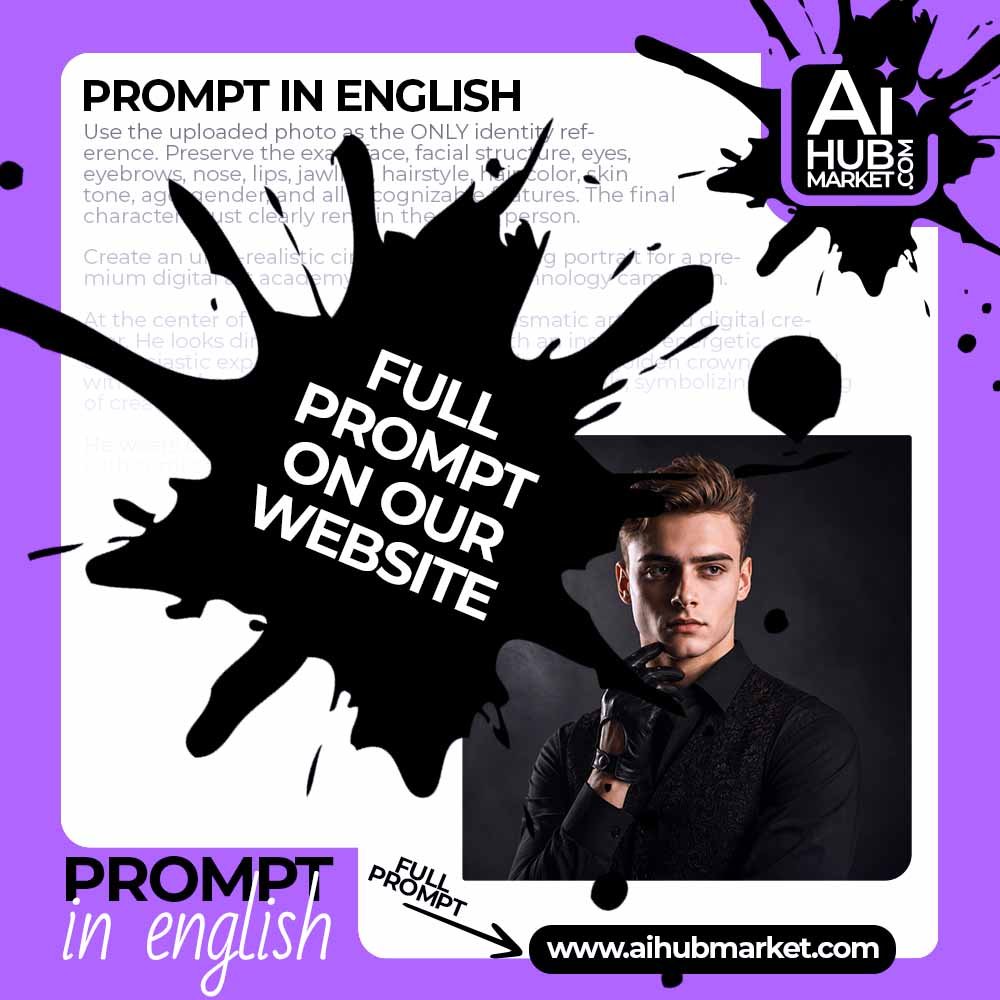 Prompt Cinematic Men’s Portrait in Dark Tones