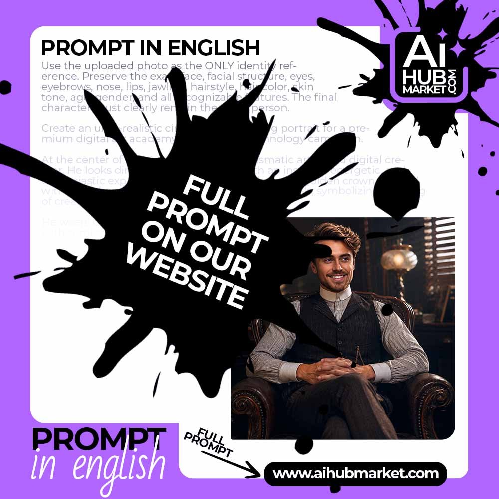 Prompt Cinematic Portrait in a Leather Armchair