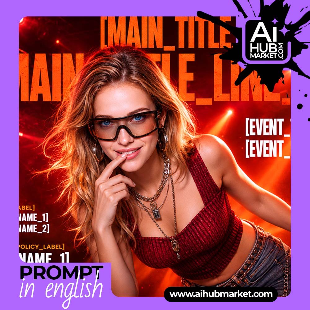 Prompt Club Poster with Red Concert Scene