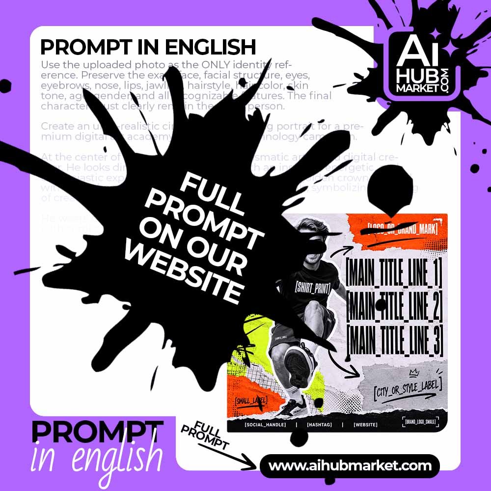 Prompt Collage Sports Poster with Person