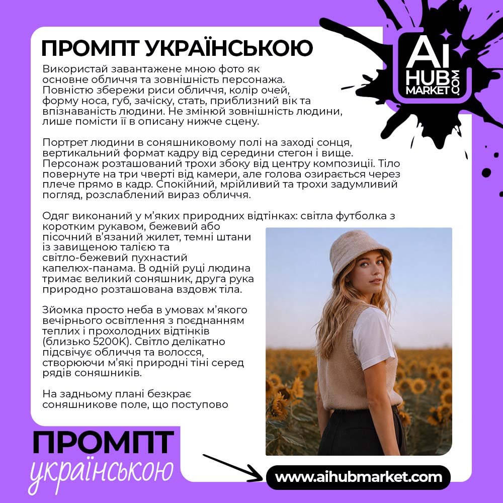 Промпт Дівчина Серед Соняхів