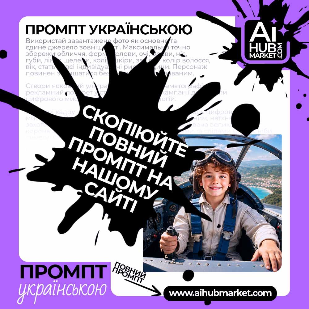 Промпт Дитина-пілот у кабіні літака