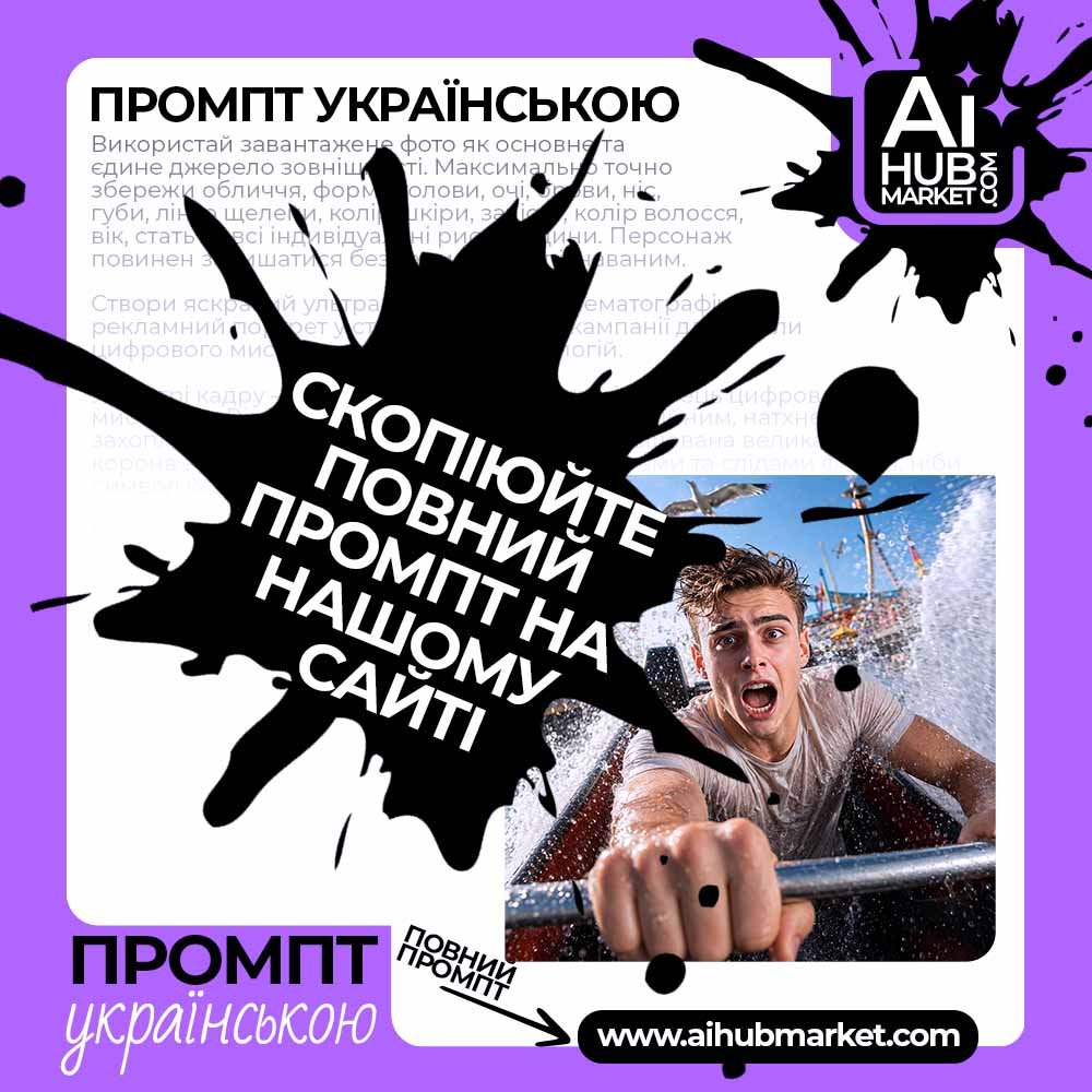 Промпт Екшен-портрет на водному атракціоні