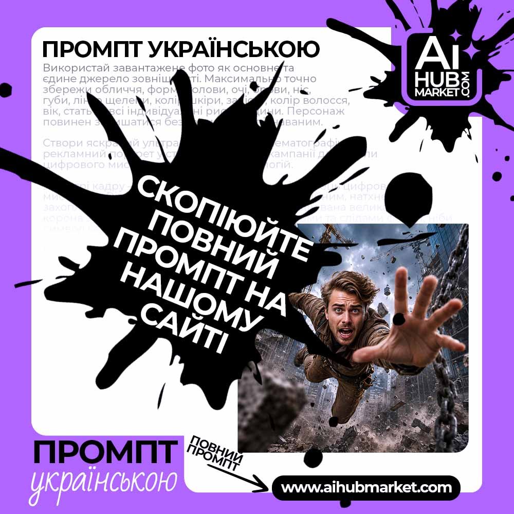 Промпт Екшен-портрет у будівельному хаосі