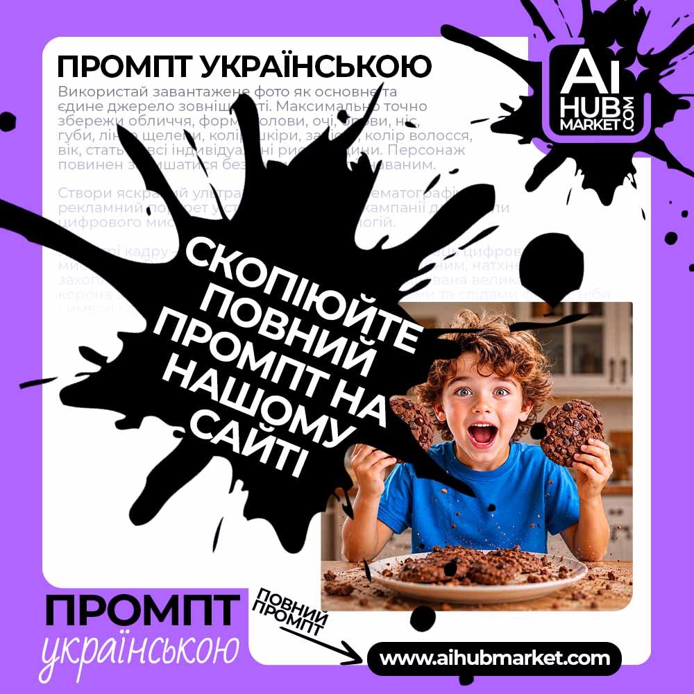 Промпт Емоційний фуд-портрет дитини