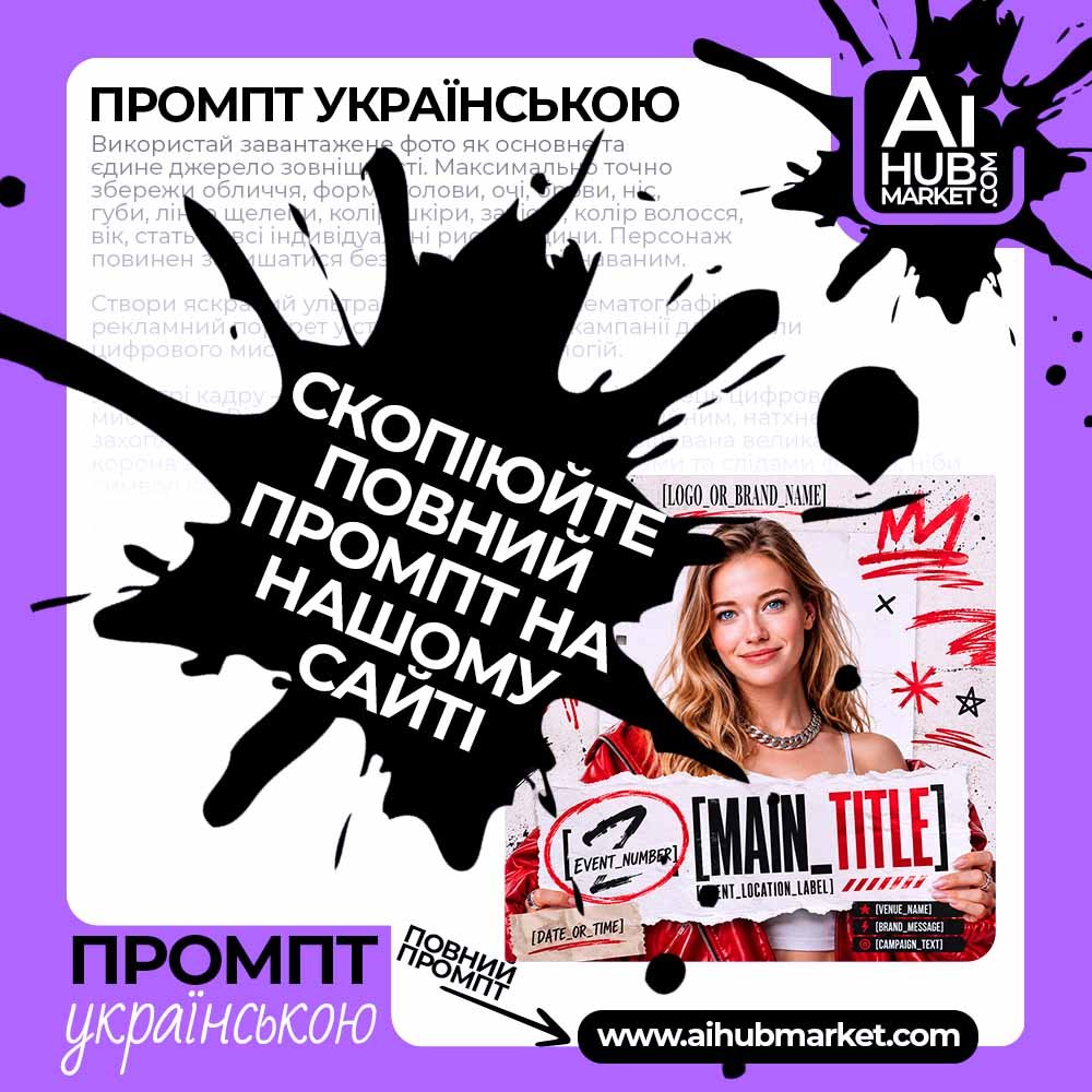 Промпт fashion event poster з фото