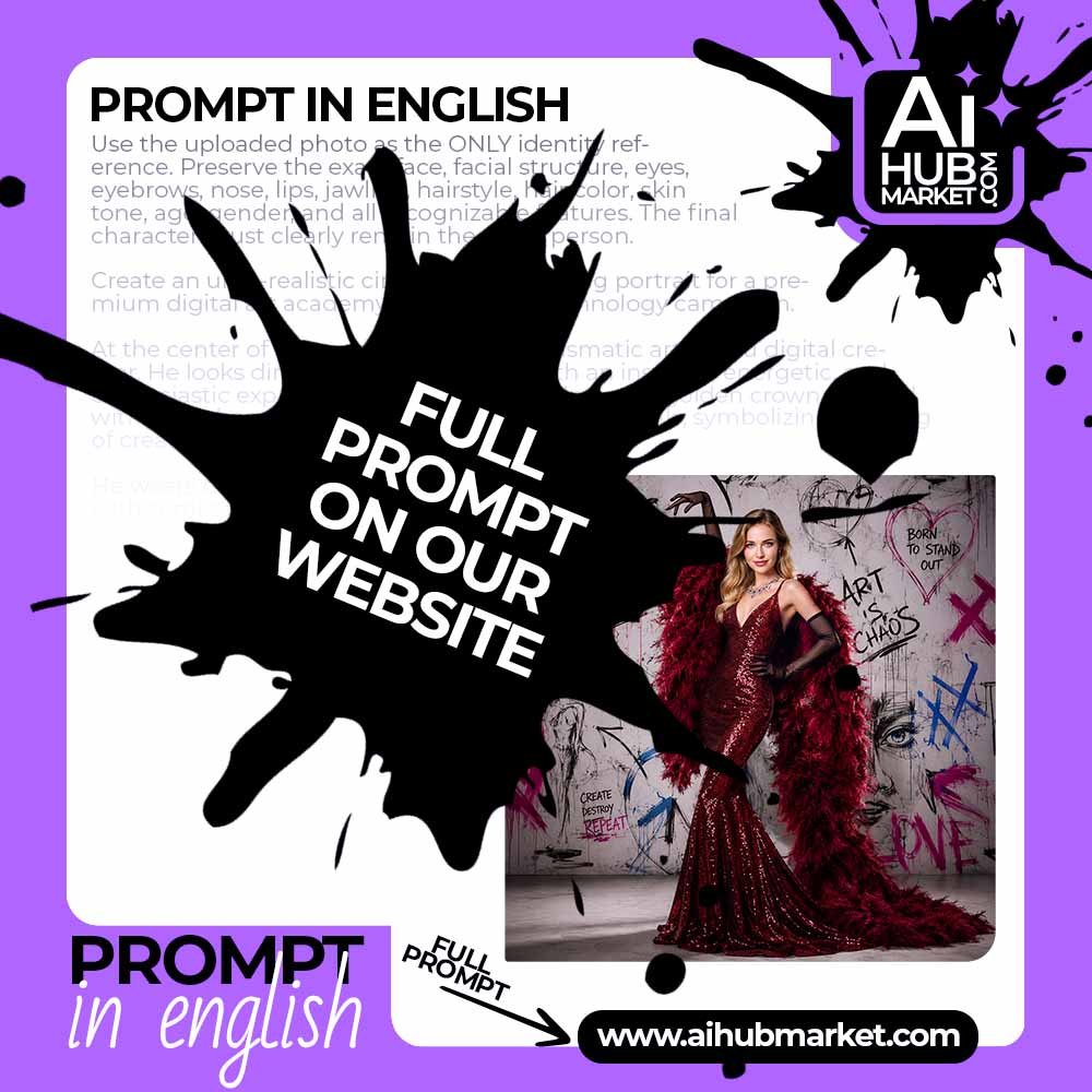Prompt Fashion Portrait in a Sequined Gown