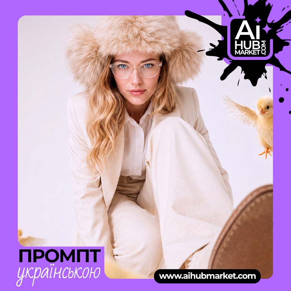 Промпт Fashion-портрет із курчатами