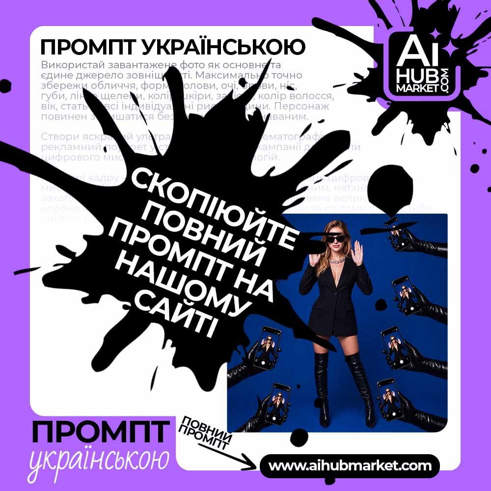 Промпт Fashion-портрет із телефонами папараці