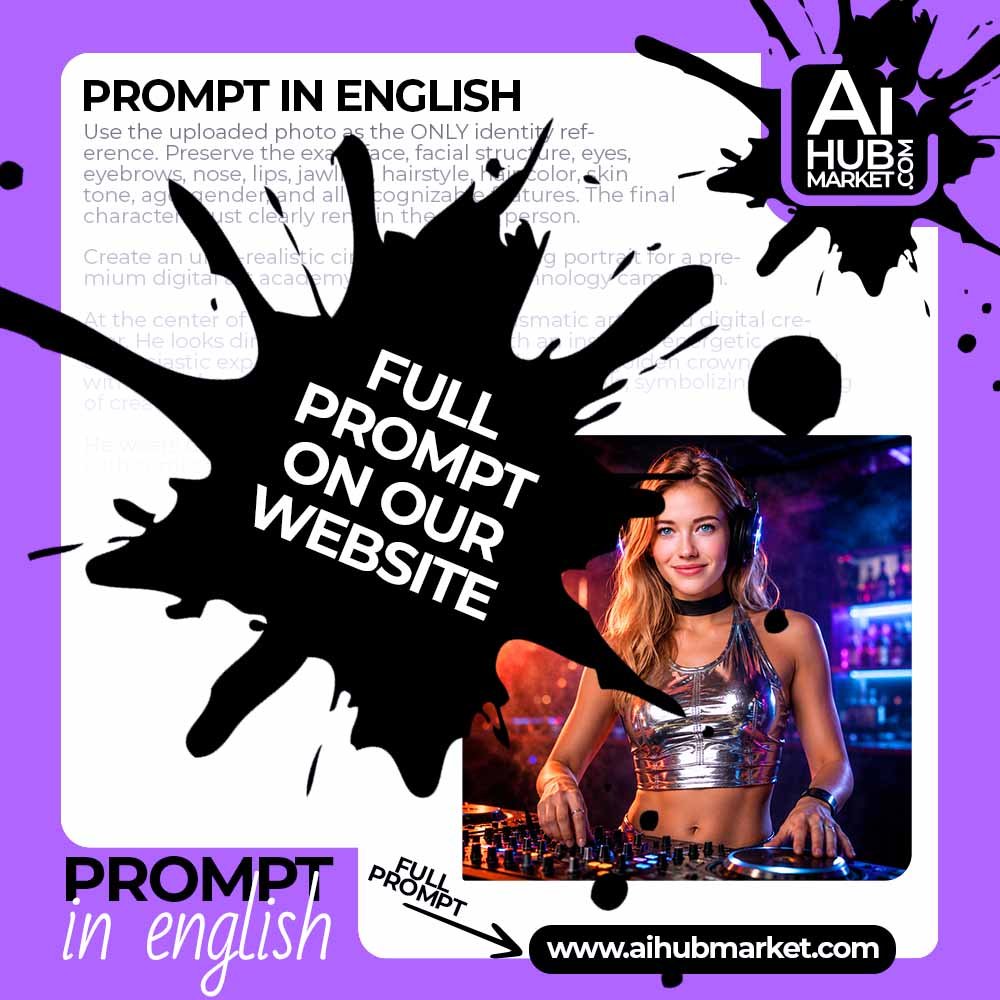 Prompt Female DJ in Neon Club