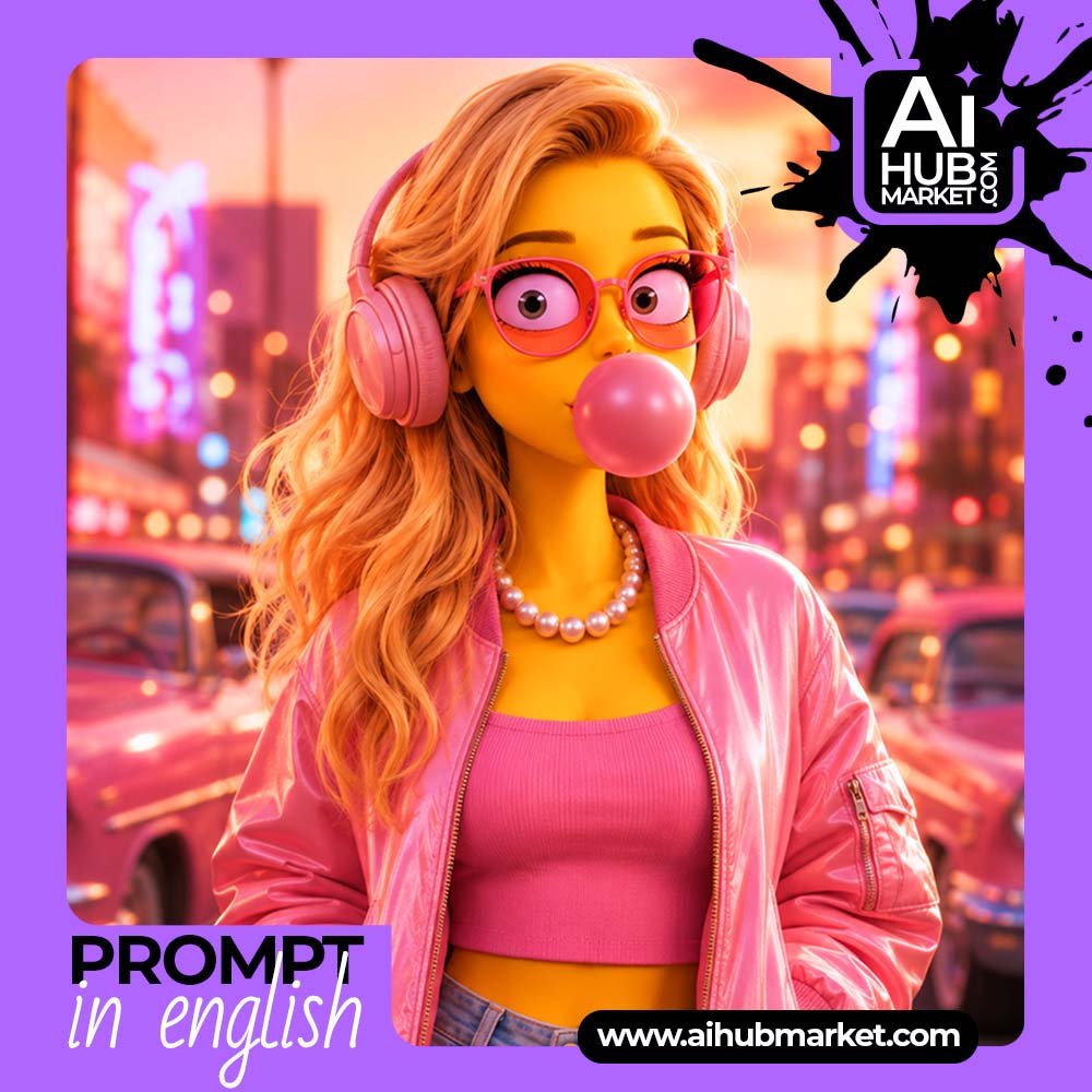 Prompt Glamorous Simpson-Style Portrait