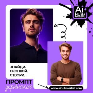 Портрет чоловіка в фіолетовому світлі