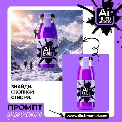 Гігантська пляшка на фоні гір