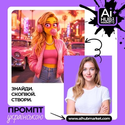 Гламурний персонаж у стилі Simpson з рожевими аксесуарами