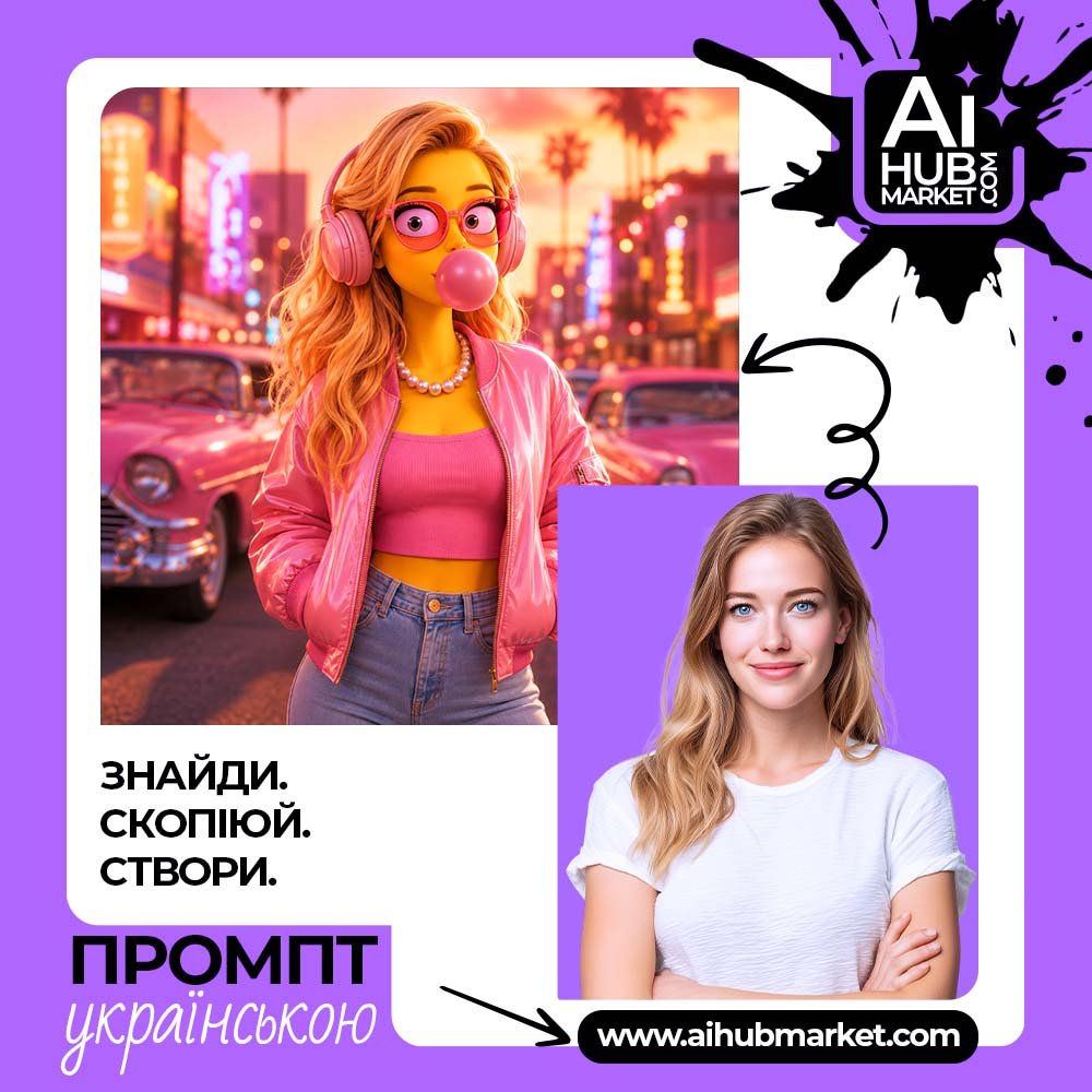 Промпт Гламурний Simpson-style портрет