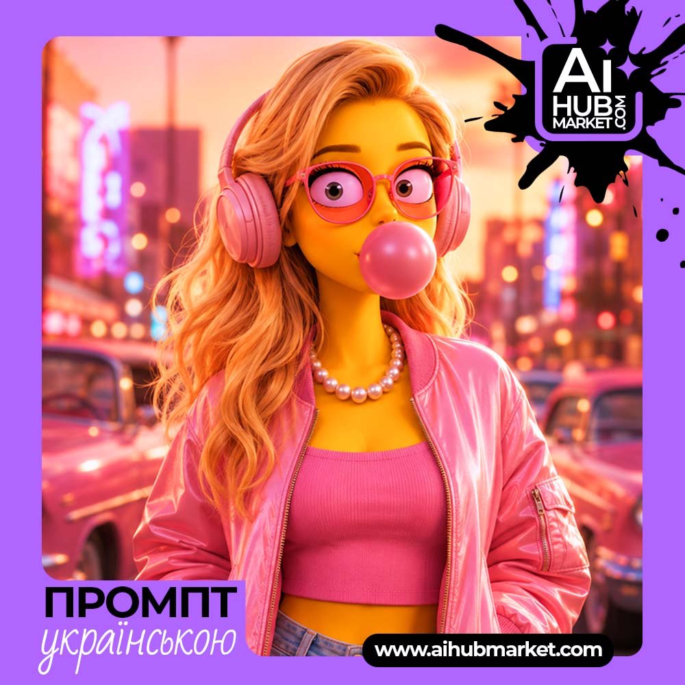 Промпт Гламурний Simpson-style портрет