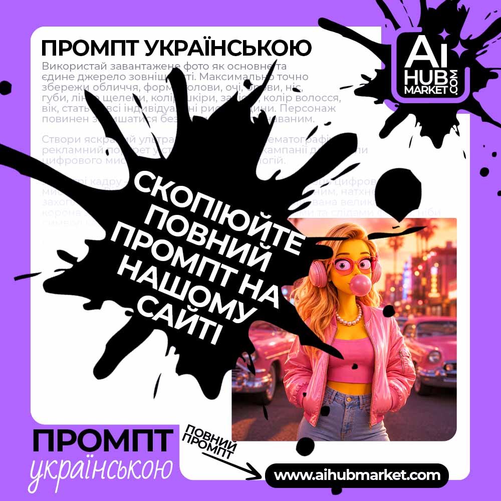 Промпт Гламурний Simpson-style портрет