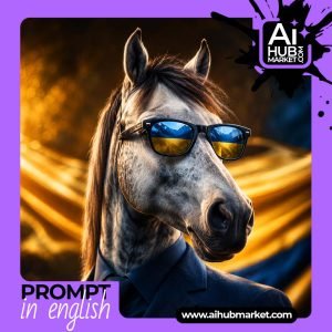 Close-up of a horse in sunglasses, symbolizing innovative ideas.