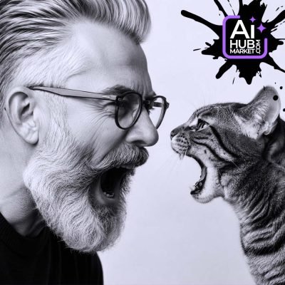 Prompt Human and Cat Dramatic Dialogue — generation result example
