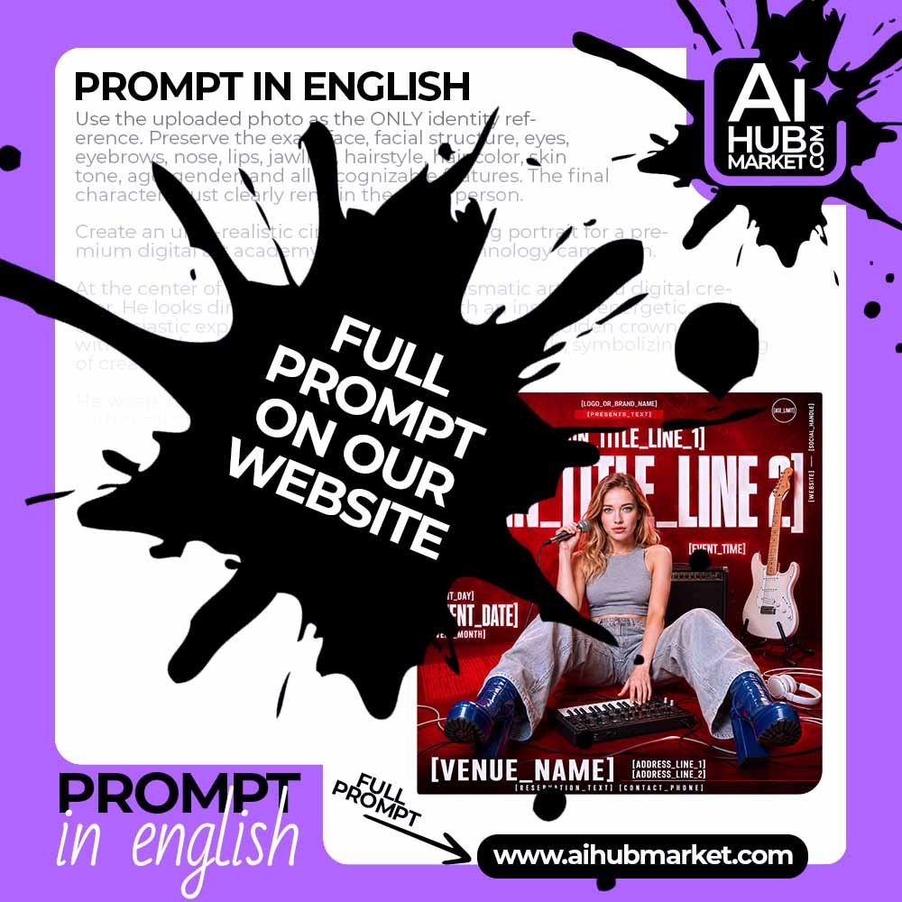 Prompt Karaoke Night Poster with Music Props