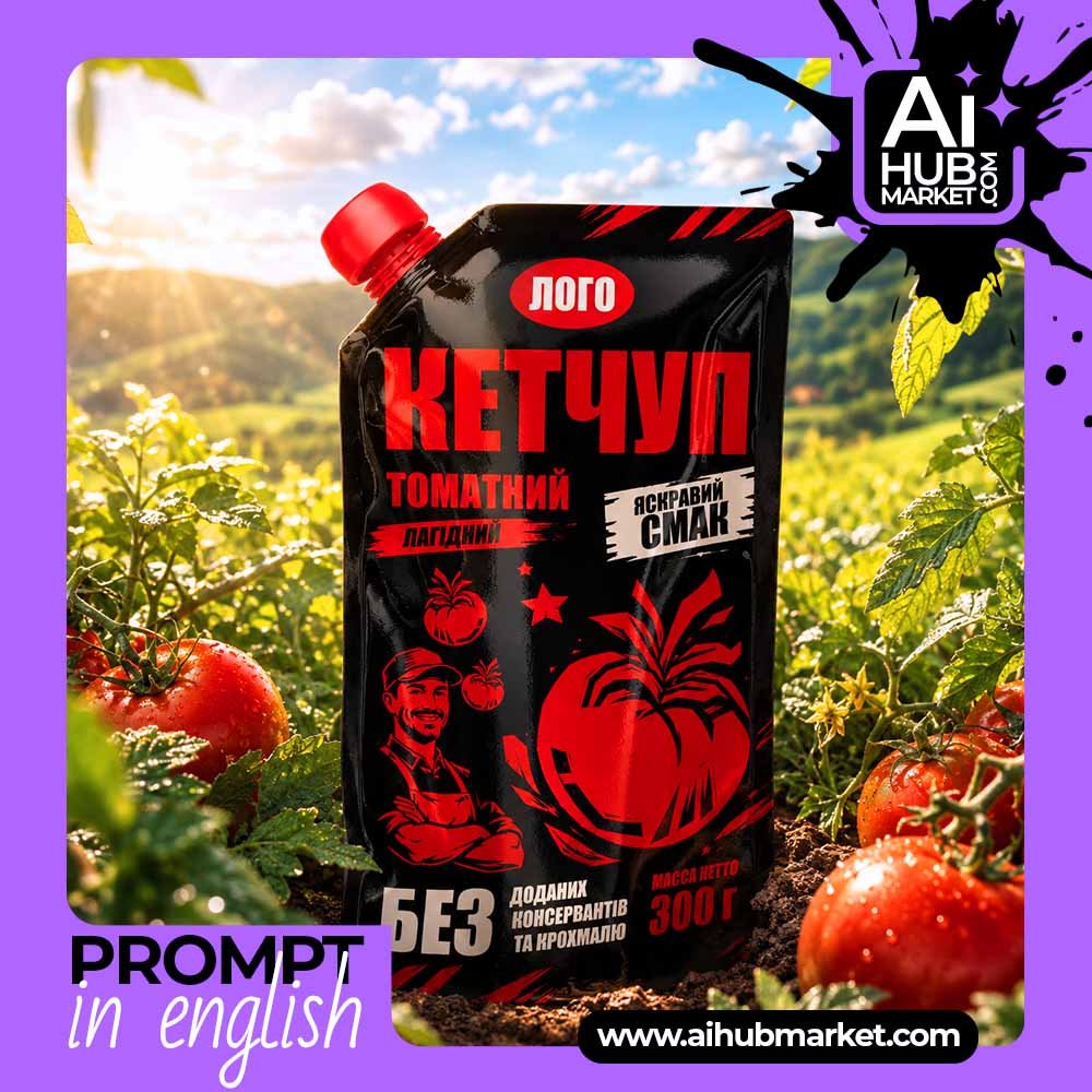 Prompt Ketchup Among Sunlit Tomato Fields