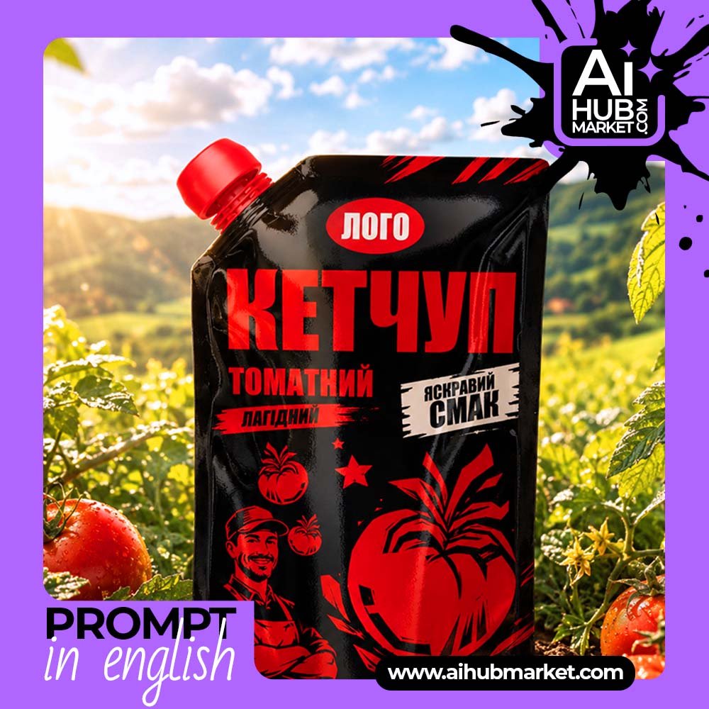 Prompt Ketchup Among Sunlit Tomato Fields