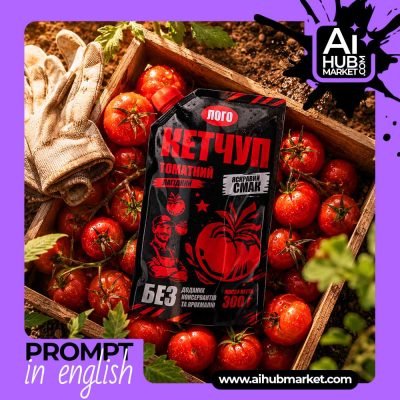 Prompt Ketchup Fresh From The Garden — generation result example