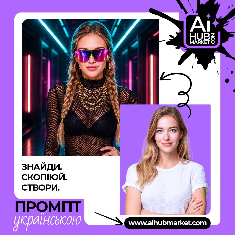 Промпт кіберпанк fashion-портрет