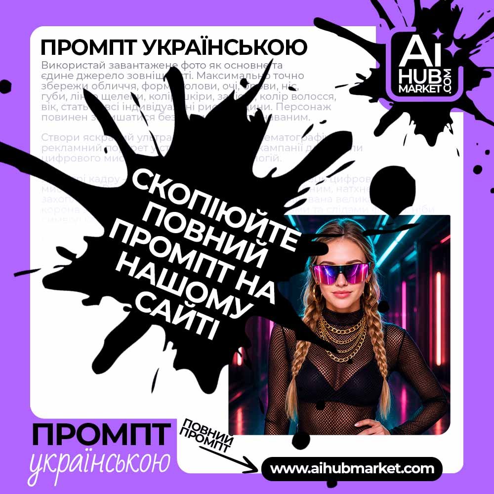 Промпт кіберпанк fashion-портрет
