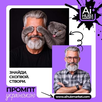 Портрет чоловіка з котом, який закриває очі