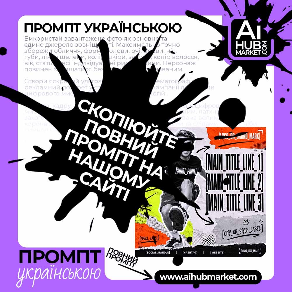 Промпт Колажний спорт-постер із людиною