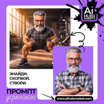 Фітнес-персонаж у спортивному залі