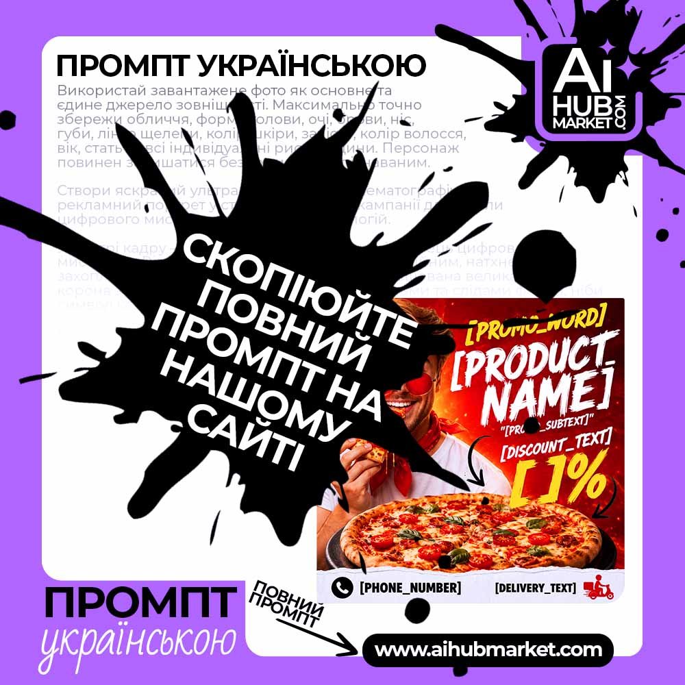 Промпт Комерційний флаєр доставки піци