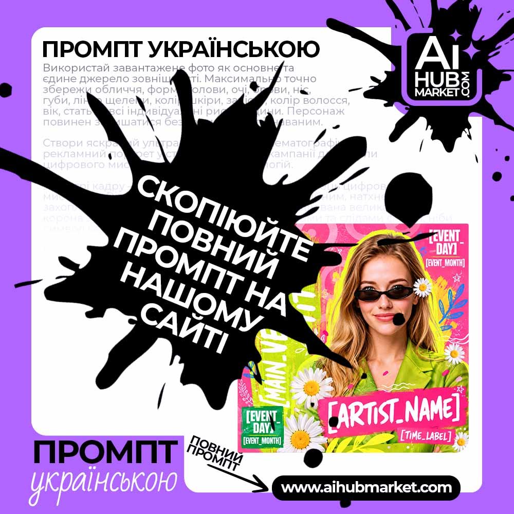 Промпт креативна афіша вечірки з фото