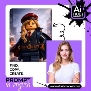 A LEGO character in a stylish outfit with a hat