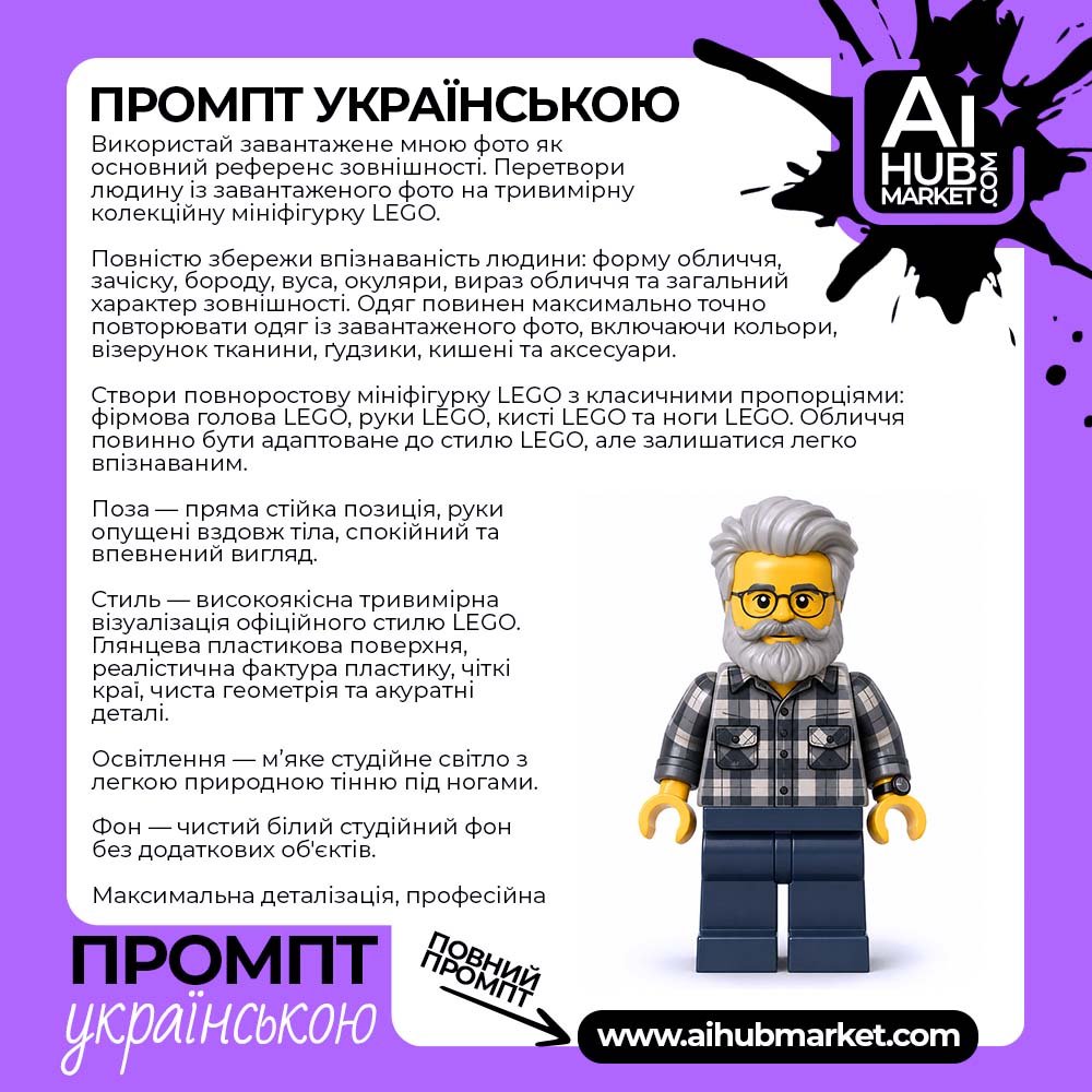 Промпт LEGO Персонаж Із Фото