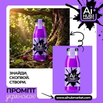 Лісовий фон з флакончиком напою