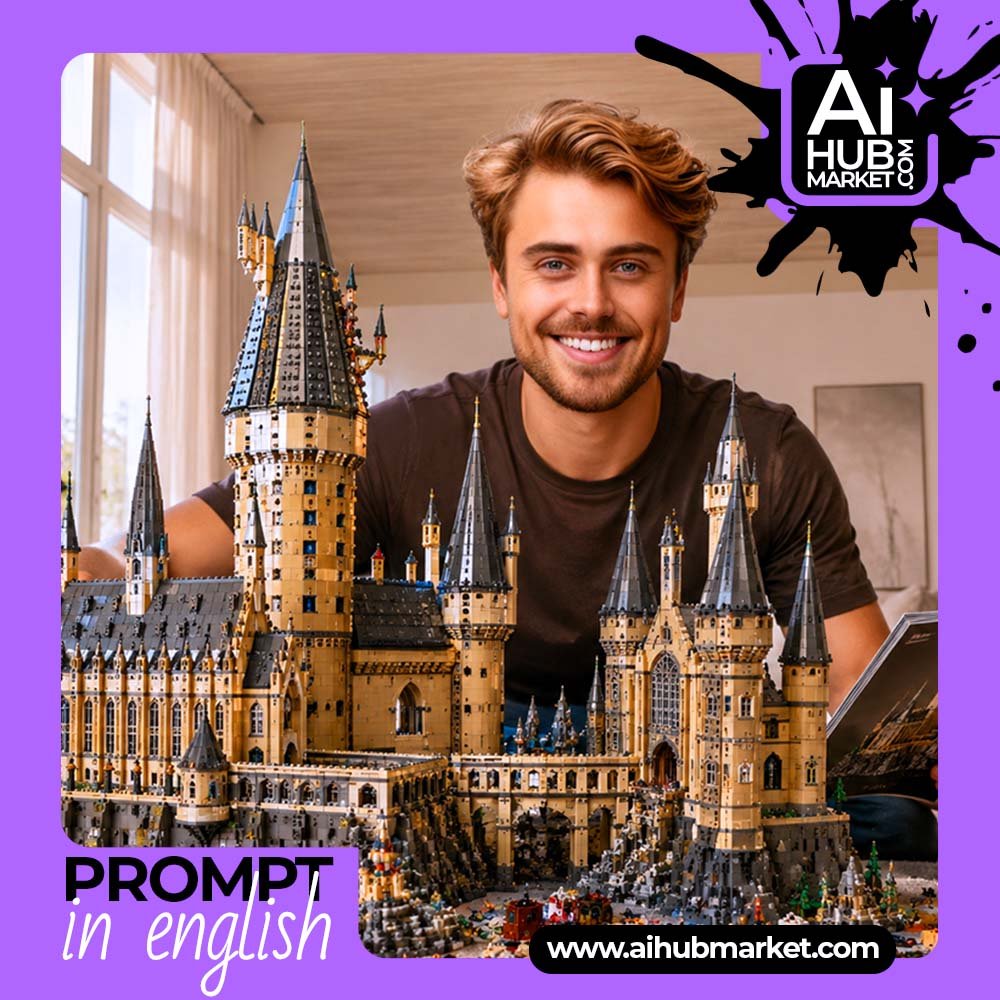 Prompt Magical Building-Block Castle from Photo