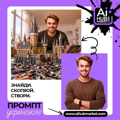 Чоловік з магічним замком із конструктора